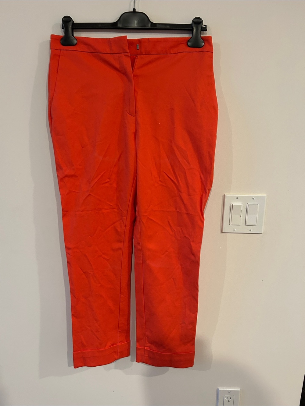 NWT Ann Taylor Curvy Cotton Crop Pant Orange (6)